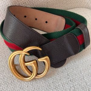 GUCCI green and red web belt size 65/26
